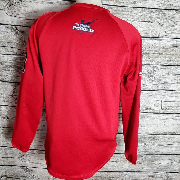 Majestic Admirals Baseball Red Sweatshirt Size Small Pit to pit approx: 20.5 i - Picture 4 of 7